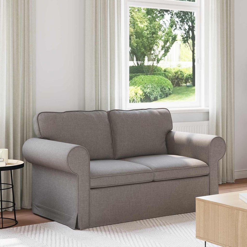 "WINTER SALE"2-Sitzer Sofa Couch 120cm - elegantes Design - Doppelsofa - Lounge Sofa - Taupe Metall NEU362113 - Klassische Sofas