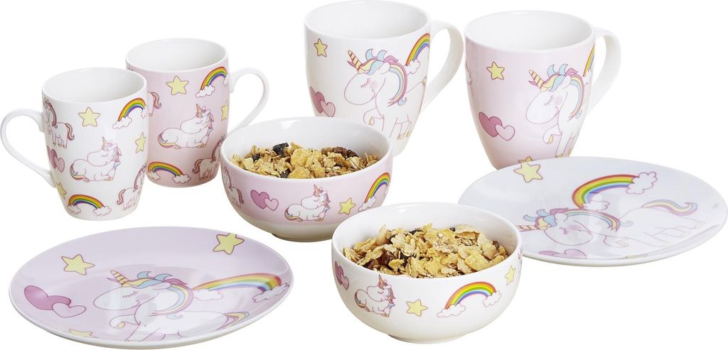 Becher 350ml 6er Set sortiert Unicorn