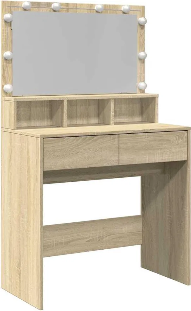 Comodino con Luci LED vidaXL Rovere Sonoma - Offerta Arredo Notte