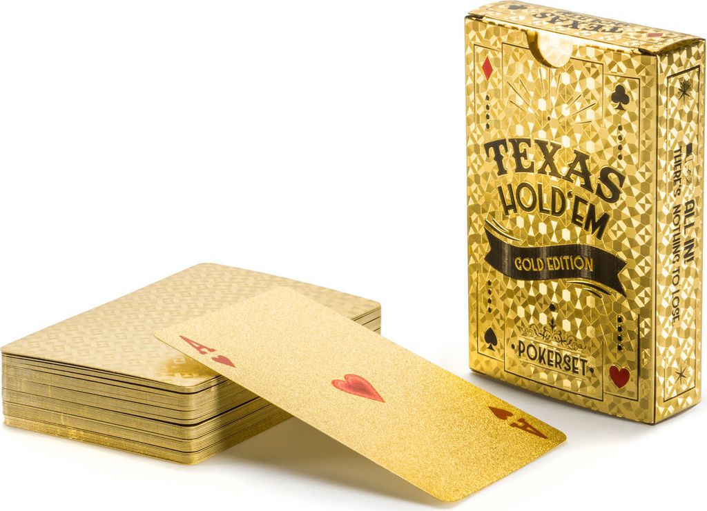 Gold Pokerkarten Spielkarten aus PVC Kunststoff-Karten Poker Plastik Deck wasserdicht goldene Folie