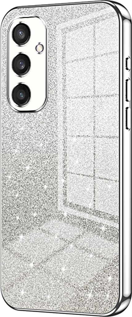 Glitzer Hülle für Samsung Galaxy S25 - Phonesta Crystal Sparkle Silikon Back Cover - Silber