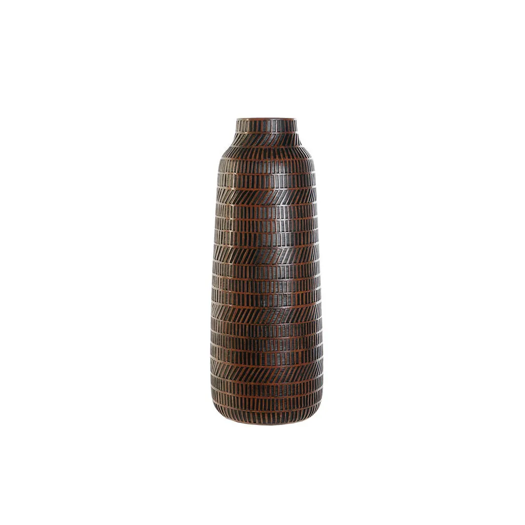 Grand Vase Décoratif Marron et Noir Esprit Colonial 48cm de Hauteur