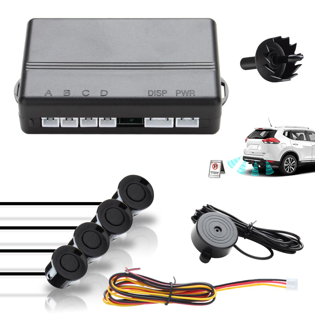 Grau Parking Sensor Rückfahrwarner Einparkhilfe mit 4 Sensoren Parkhilfe PDC