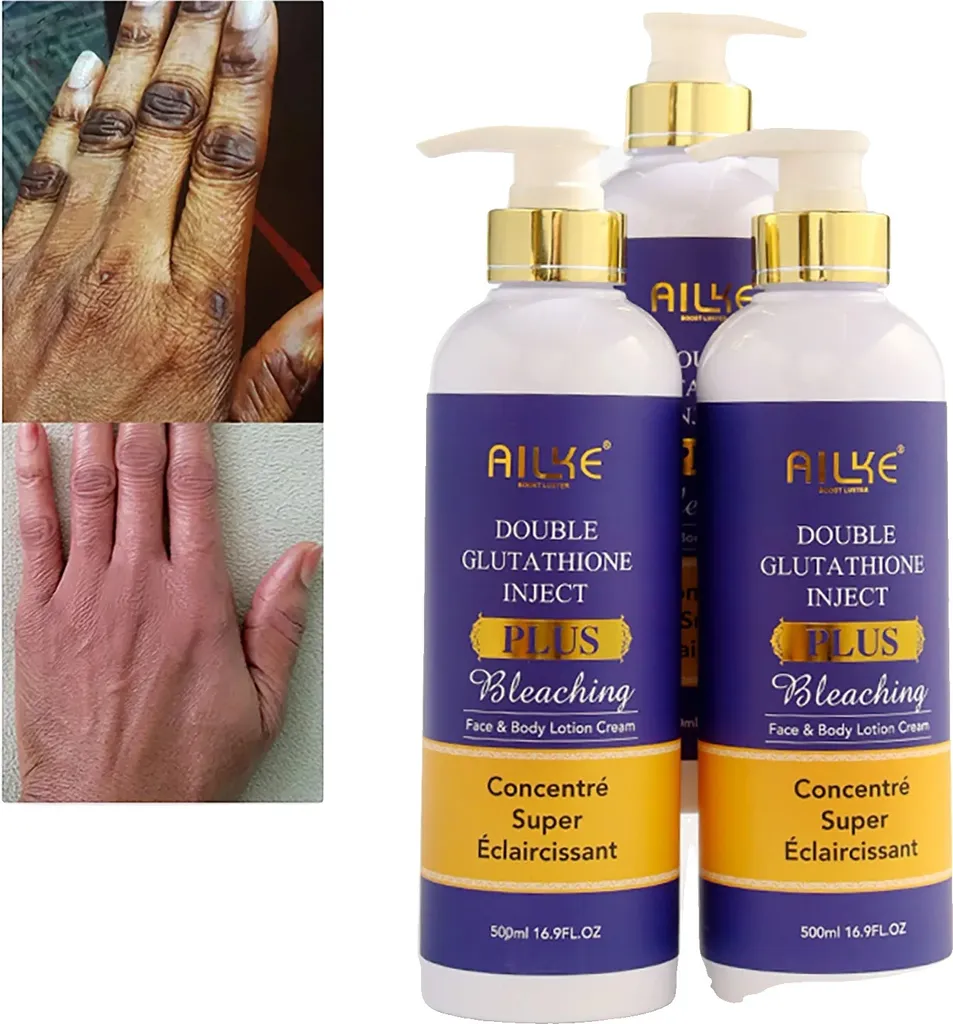 Sérum éclaircissant 24K et lotions hydratantes AILKE au glutathion pur