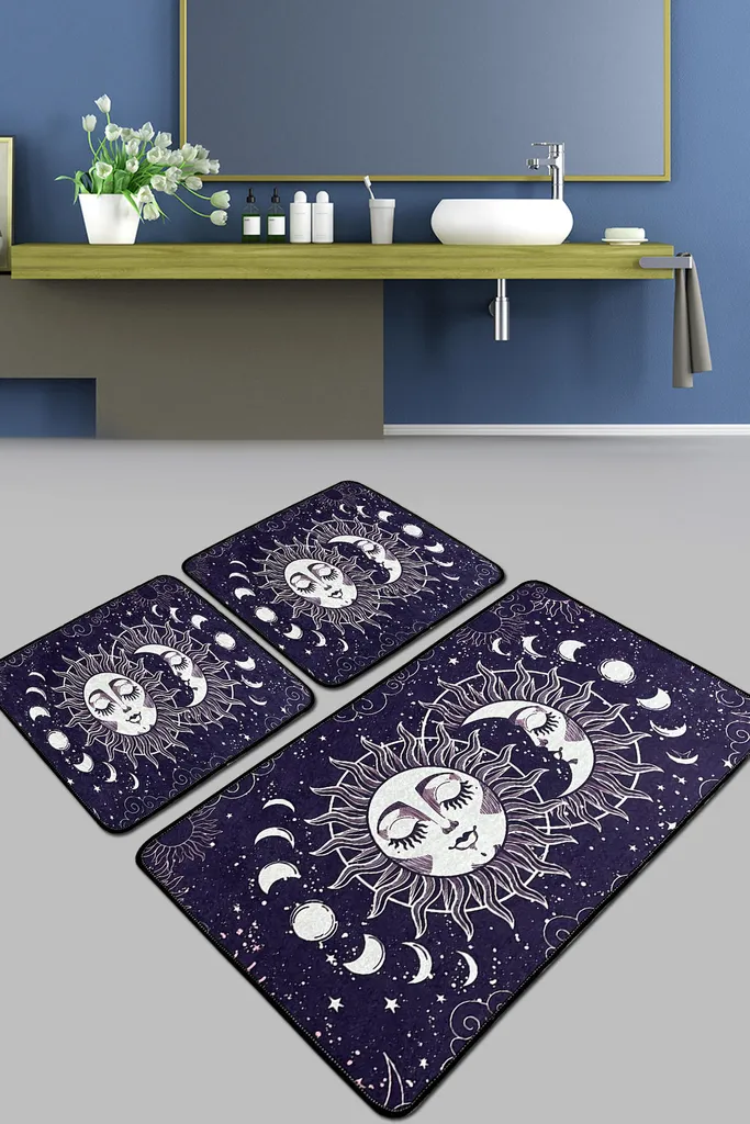 Tapis de Bain Moelleux Multicolore Aten pour une Sortie de Douche Douce