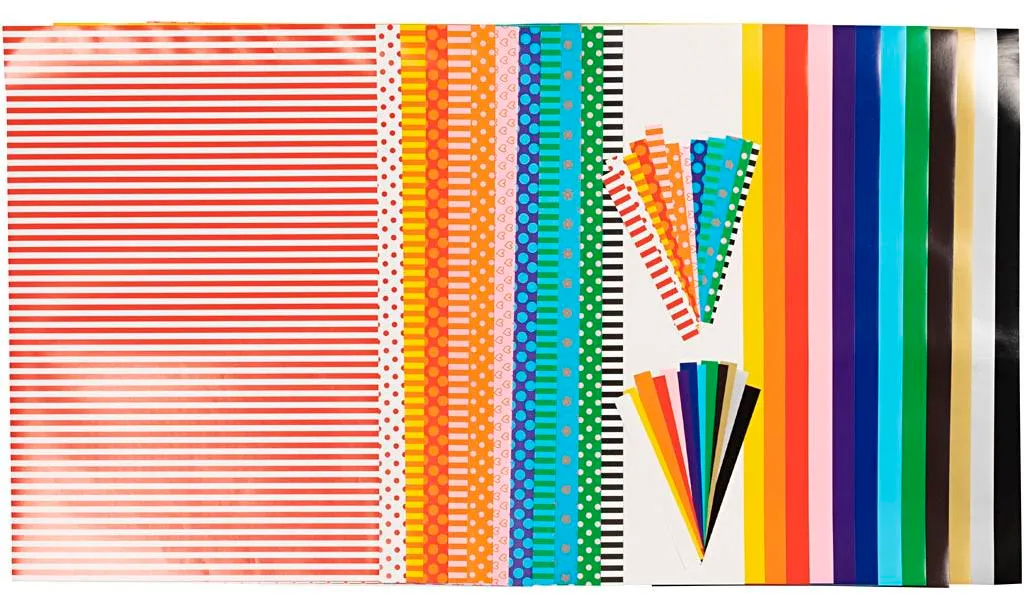 Papier glacé 80g feuille 32x40 cm haute brillance pour découpage lot