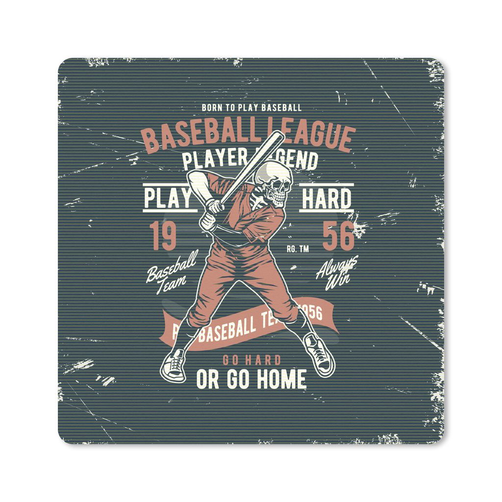MuchoWow® Mauspad Mousepad Jahrgang - Skelett - Baseball Produktbild 