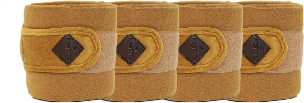 Bandes de travail en polaire velours pour cheval Kentucky Moutarde