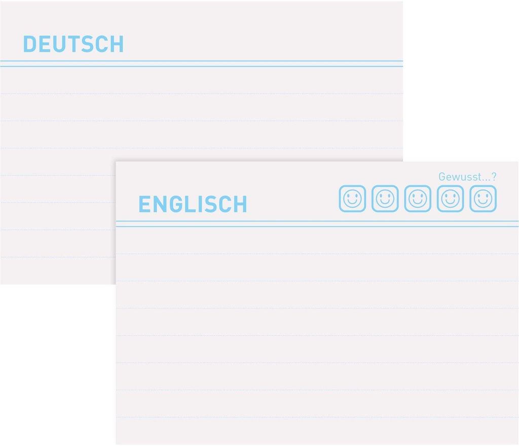 Herlitz Karteikarte A8 Vokabeln liniert weiß Blauer Engel Produktbild 