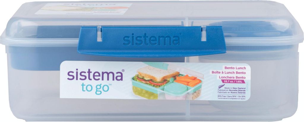 Sistema To Go Box 1,65 l 3 Kammern, Becher blau