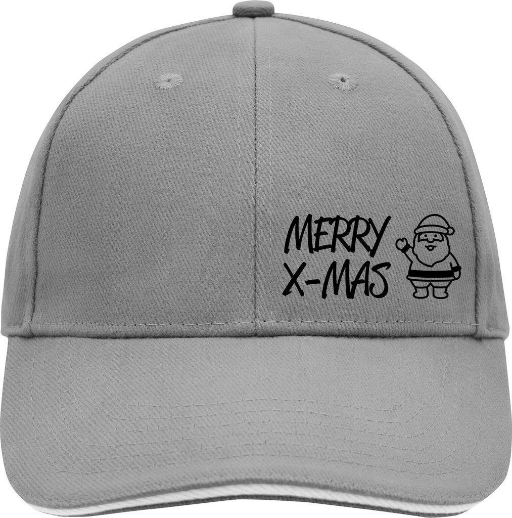 Huuraa Cappy Mütze Merry X-Mas Weihnachtsmann Dark Grey/White Baumwolle 6-Panel Kappe Geschenkidee