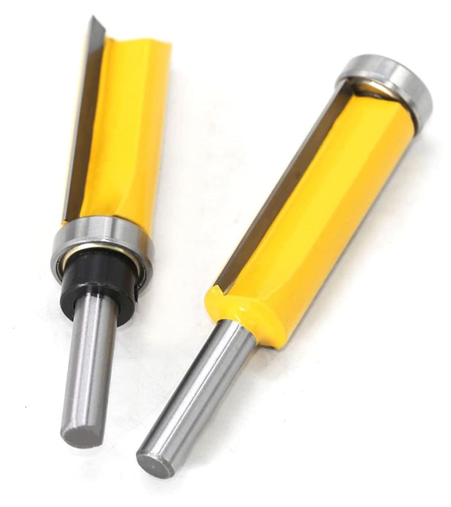 Bündigfräser mit 8 mm Schaft und Kugellager — Hartmetall-Profilfräser für die Holzbearbeitung — Design mit zwei Kugellagern (oben & unten) ...