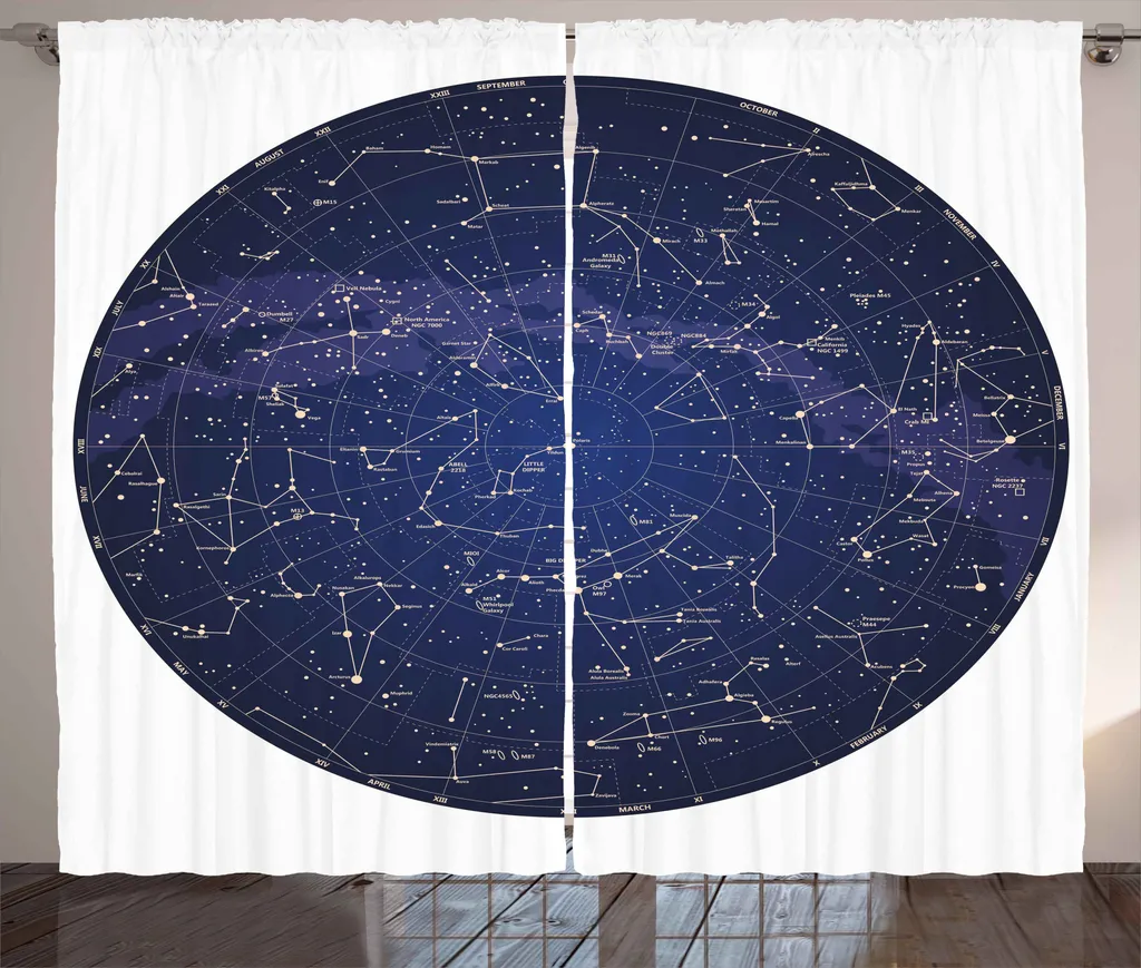 Rideaux pour Grande Fenêtre 280x225 cm, Décoration Céleste Bleu Violet