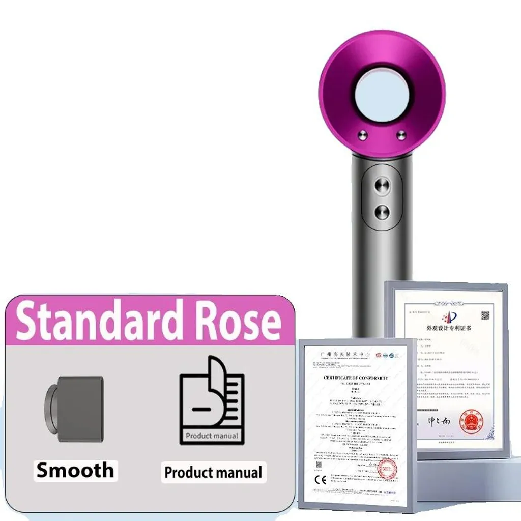 Sèche-cheveux compact 1600W avec buse concentrateur et prise secteur UE