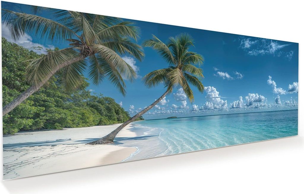 Glasbild 100x40cm in XXL für Wohnzimmer, Schlafzimmer Motiv Strandurlaub