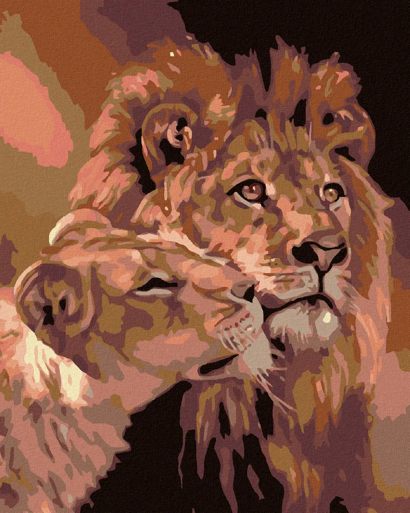Zuty Pittura con Diamanti Leone e Leonessa 40x50 cm - Kit Arte 5D