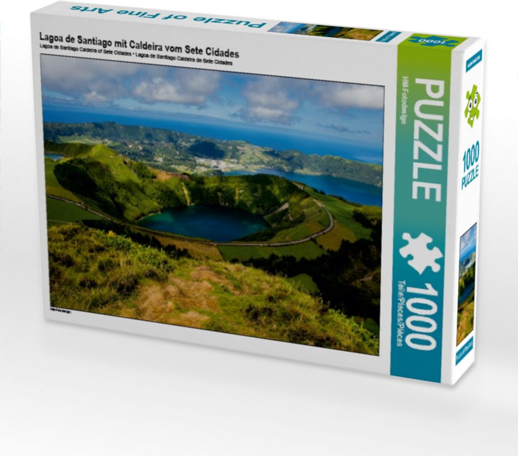 Calvendo Lagoa de Santiago mit Caldeira vom Sete Cidades 1000 Teile Puzzle quer 640x480mm, CALVENDO; 7432192