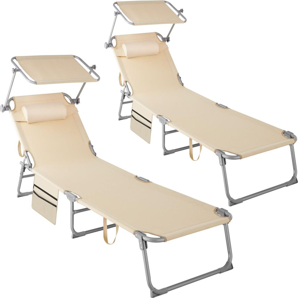 Lot de 2 bains de soleil Chloé 4 positions avec appui-tête Image du produit 