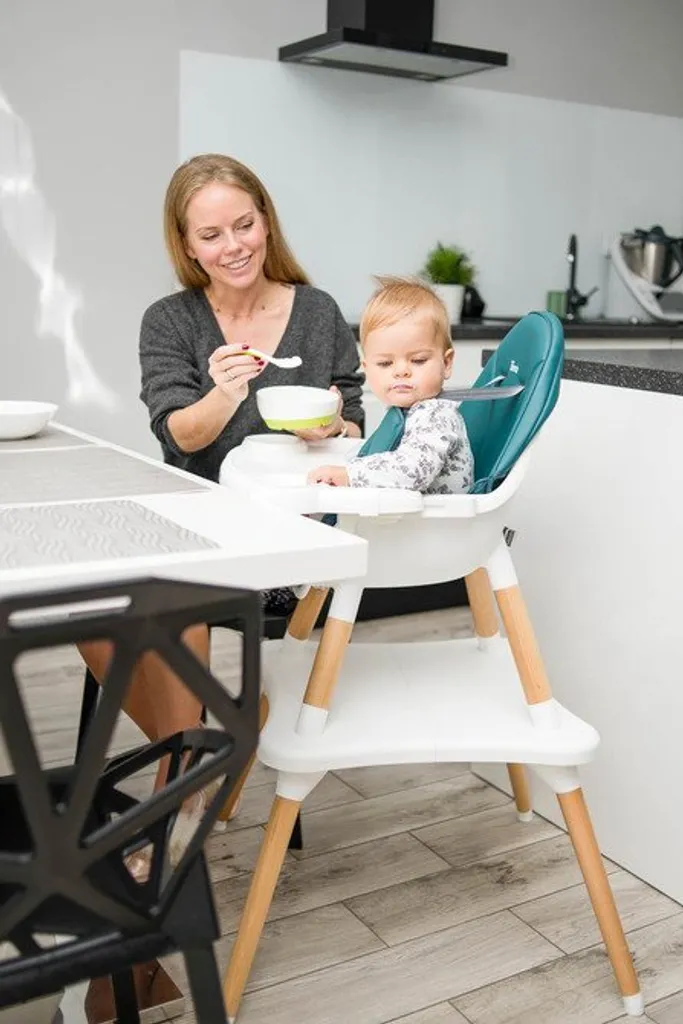 Seggiolone Design Scandinavo Caretero Tuva Verde Scuro 2in1 - 14