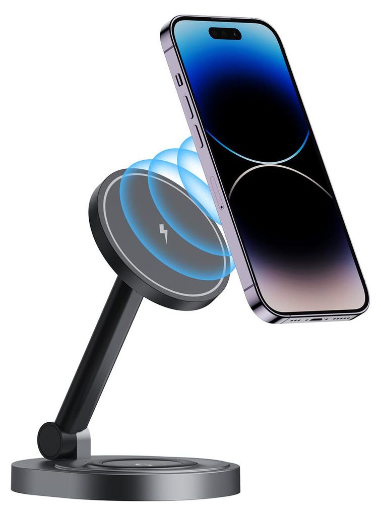2 in 1 Wireless Charger Faltbarer Magsafe Induktive Ladestation mit Ständer Kabelloses Ladestation Magsafe Ladegerät für iPhone 12/13/14
