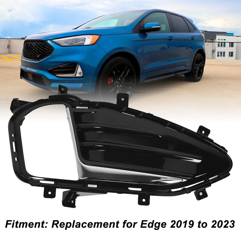 Grille anti-brouillard droite noir brillant pour Ford Edge 2019-2023