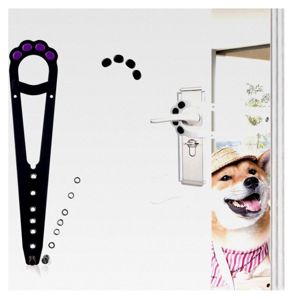 Katzentürriegel, 2 Stück verstellbare Katzentür-Alternative, stabiler Flex-Türstopper für Haustiere, hält Hunde und Babys von Katzentoilette ...