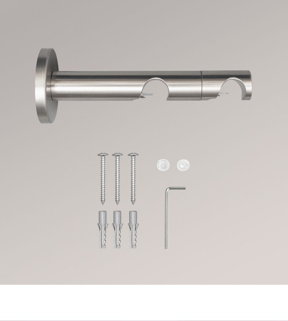 LYSEL Doppelträger offen Topaz für Stangen Ø 16mm Edelstahl-Optik