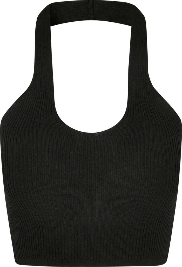 Urban Classics Top Dos Nu Croisé en Maille Côtelée Noir Taille 4XL - 6