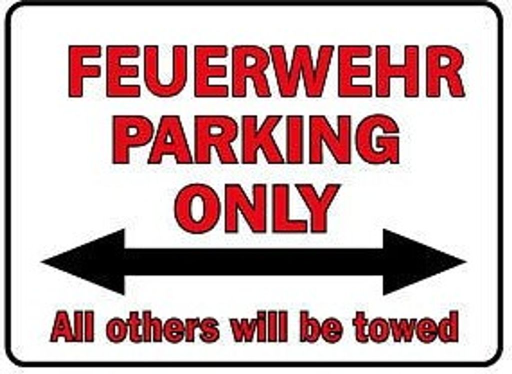 Parkschild - Feuerwehr Parking Only - Gr. 40 x 30 cm - 308738