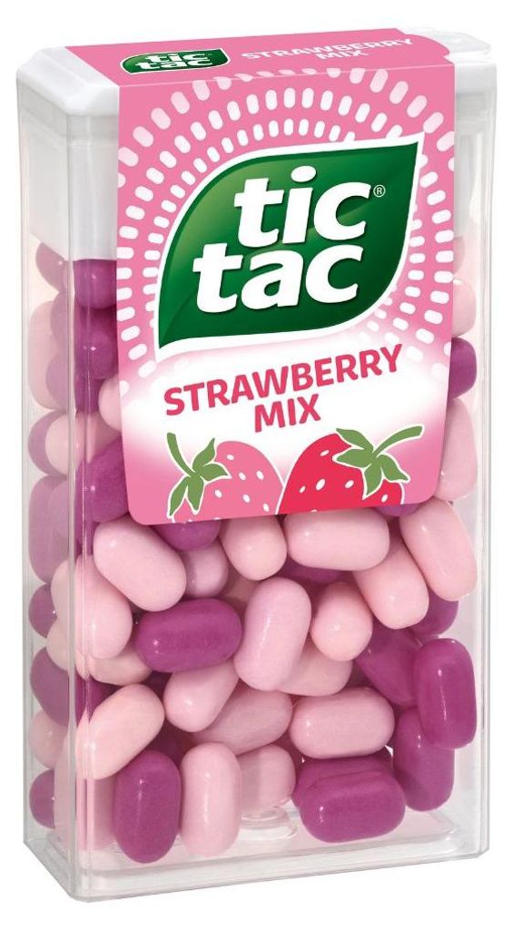 tic tac Strawberry Mix Erdbeer Zitronen Pfefferminze Produktbild 