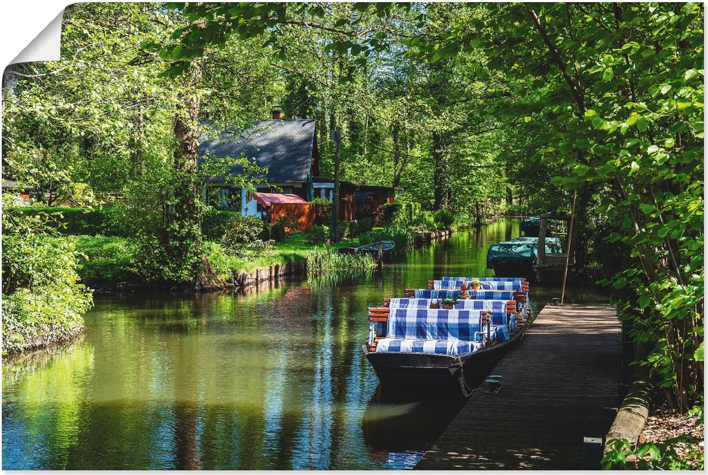 ARTland Poster Kahn im Spreewald in Lehde Größe: 90x60 cm