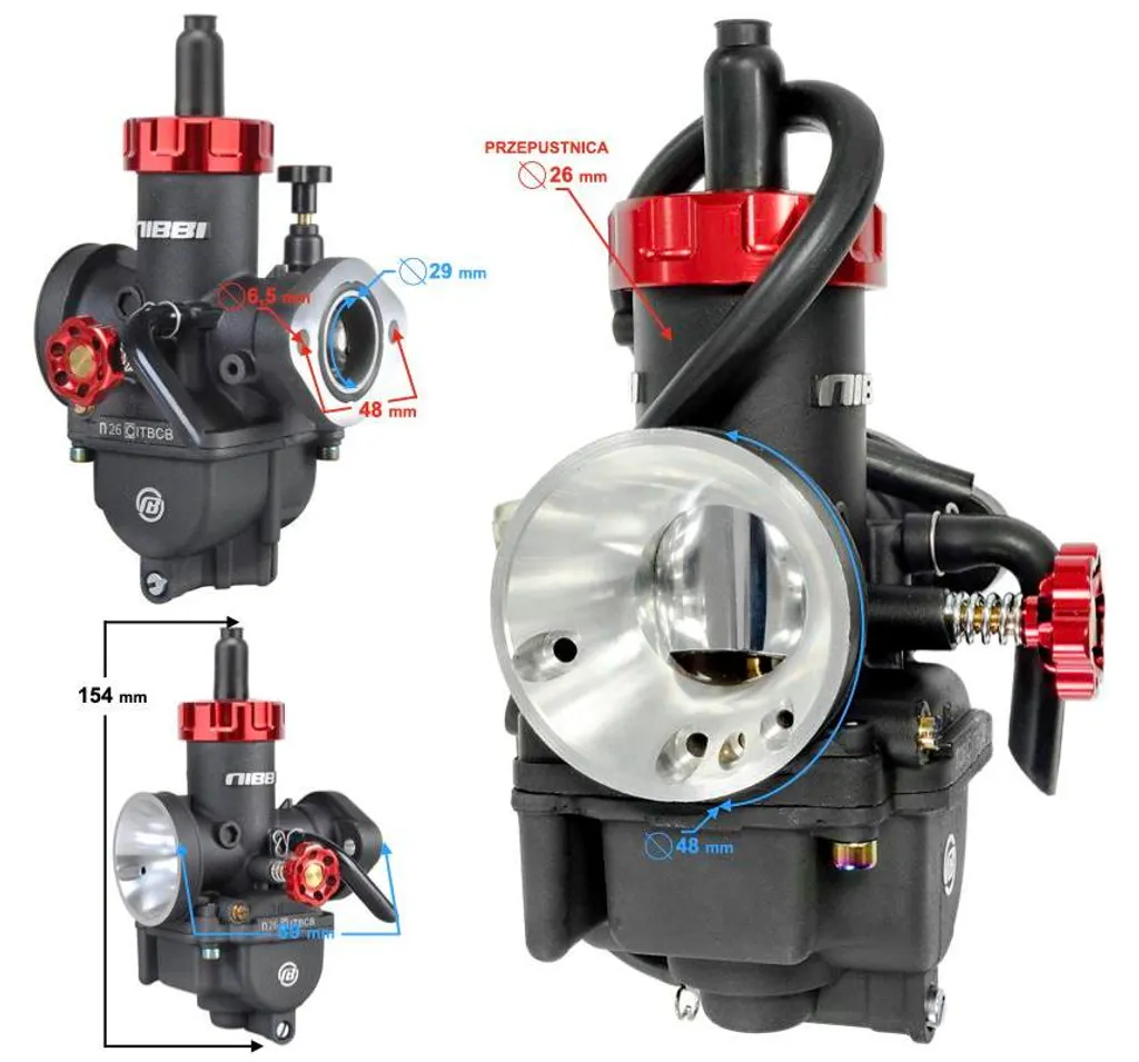 Carburateur moto 26mm NIBBI PE26 pour performance racing