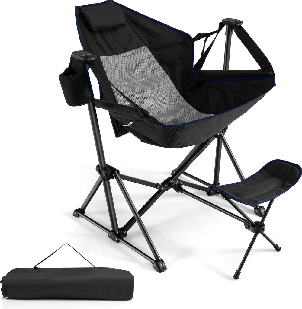 COSTWAY Campingstuhl Angelstuhl mit Fuß- & Kopfstütze Produktbild 