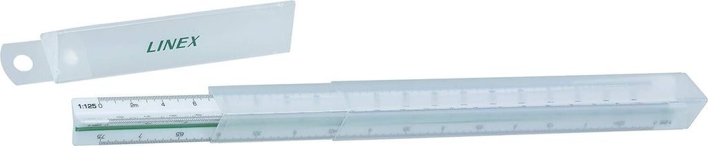 Linex 311 Dreikantmaßstab mit farbiger Hohlkehle 30 cm, Teilung 1:1:20:25:50:75:125