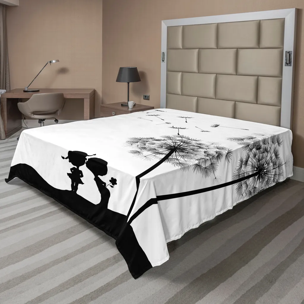 Drap Supérieur Doux Motif Printanier Monochrome抗Plis pour Lit Unique