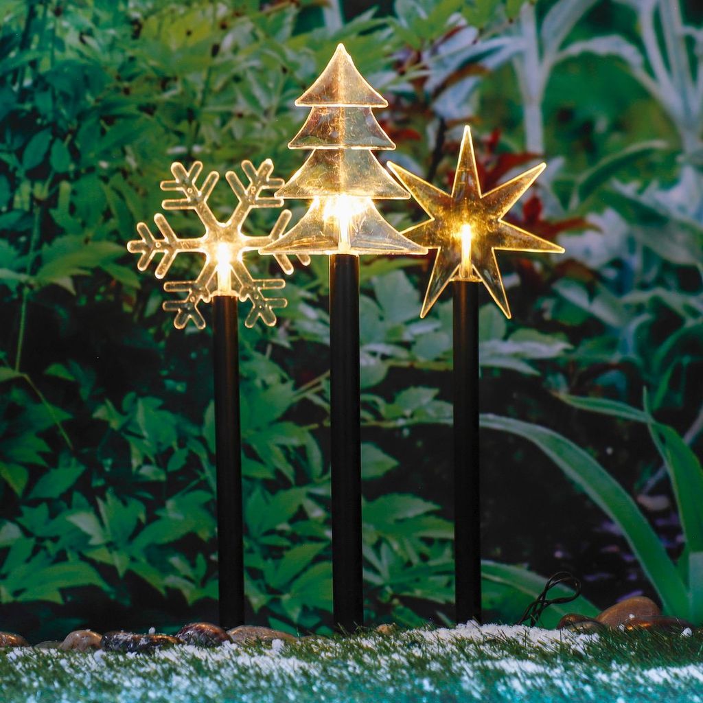3-er Set LED Gartenstecker Weihnachten Außenbeleuchtung Weihnachtsbeleuchtung