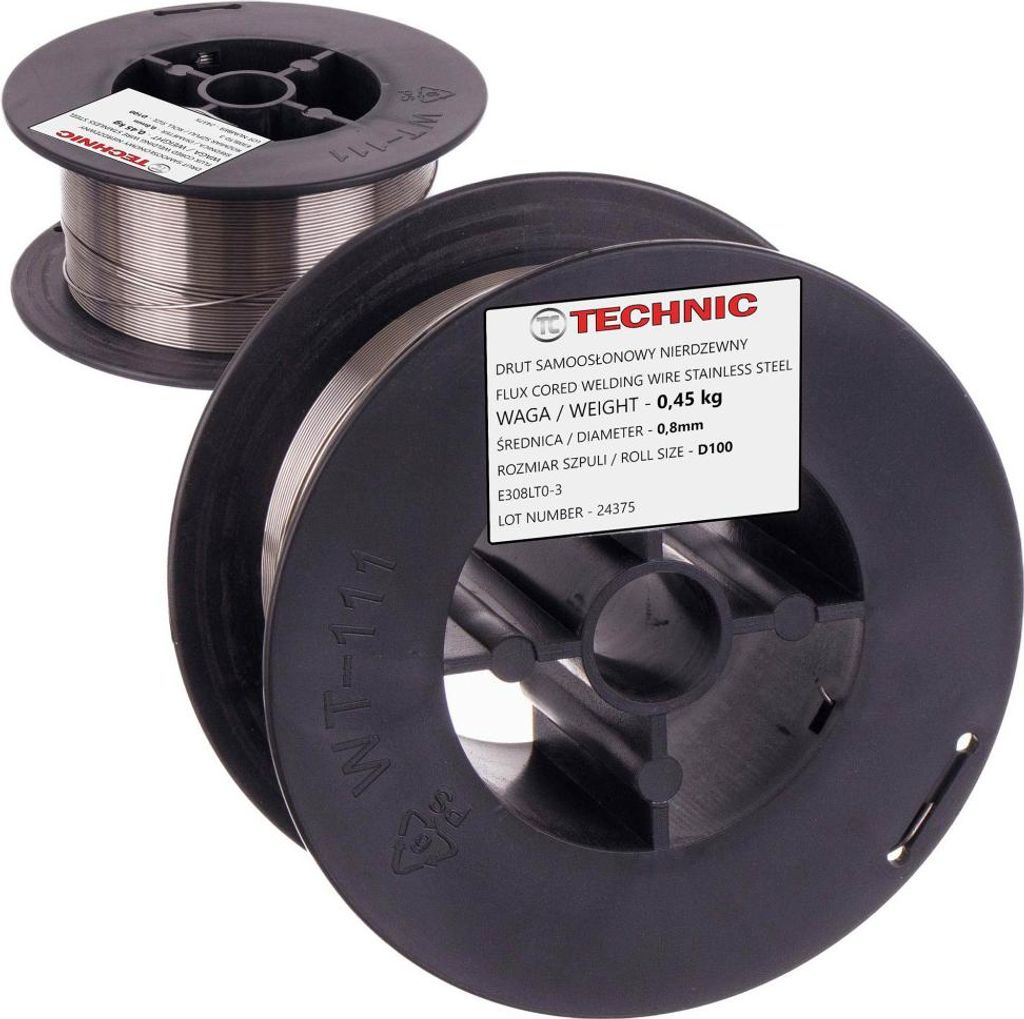 Selbstschützender Schweißdraht aus Edelstahl (Inox) – 0,45 kg, D100 auf Spule – E308LT0-3
