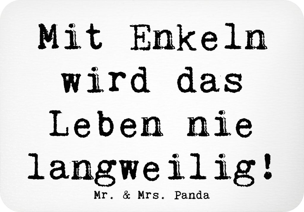 Mr. & Mrs. Panda Kühlschrankmagnet Spruch Enkelkinder Abenteuer - Weiß - Geschenk, zettelhalter, familiäre Bindung, Lächeln, magnet, Jubiläen,...