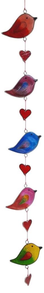 Suncatcher "5 Vögel" Resin mehrfarbig 8x60cm