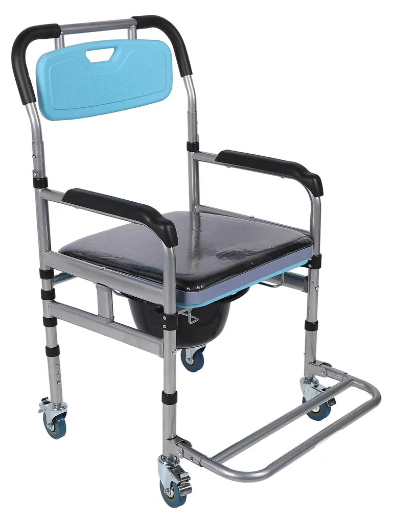Chaise percée mobile et pliable pour seniors, modèle confort réglable