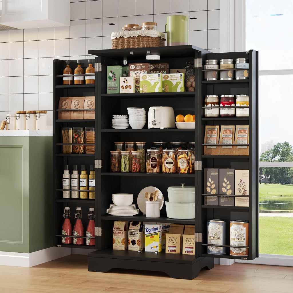 Mobiletto da cucina Merax con luce LED a sensore, mobile Immagine del prodotto 