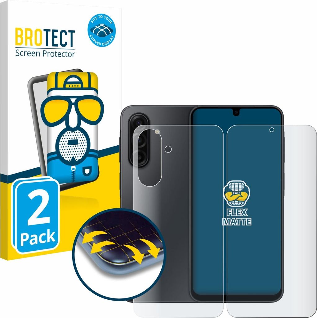 2x BROTECT Fullscreen Schutzfolie für Samsung Galaxy A17 5G (Display+Rückseite) Displayschutz Folie Fullcover Matt Entspiegelungsfolie