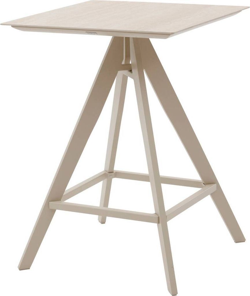 Quadratischer garten-stehtisch "terzano" vanille & ton 2-sitzer aus aluminium - Hespéride