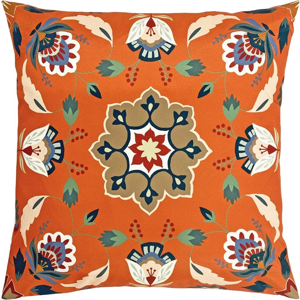 Furn - Floral - Kissenhülle "Folk" RV2258 (30 cm x 50 cm) (Orange)