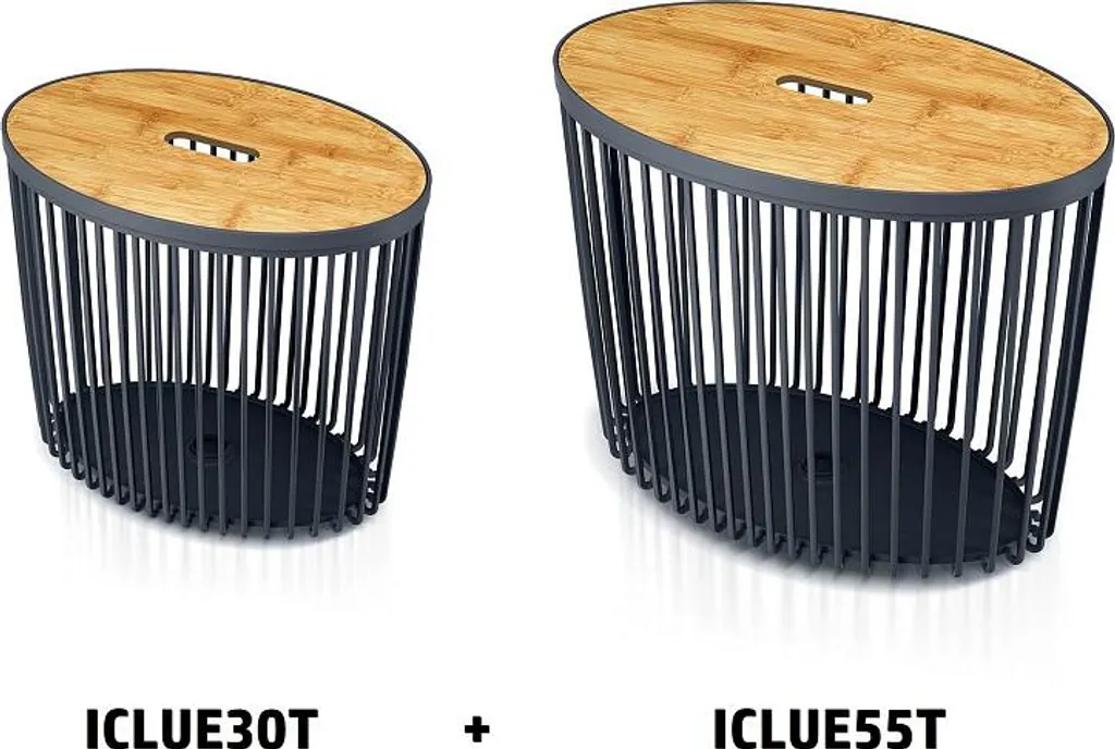 Panier de rangement CLUBO lot de 2 bacs anthracite pour trier le linge