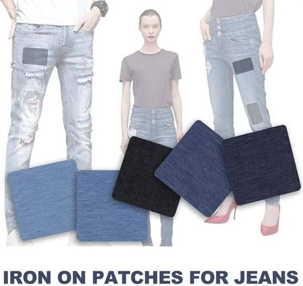 25 Patchs Thermocollants pour Jeans Denim Bleu - Réparation Coudes Genoux