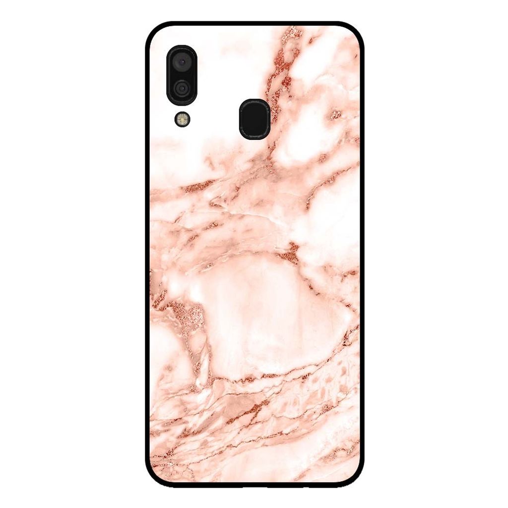 Smartphonica Handytasche für Samsung Galaxy A30 Marmor-Look - Rückseite Abdeckung Marmor Fall - White Rose Gold