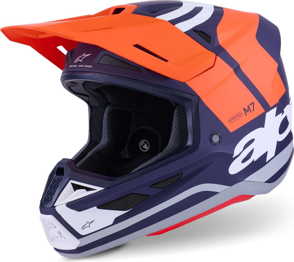 Helm SUPERTECH S-M7 CORE, ALPINESTARS (orange/blau/weiß/matt, Größe XS)