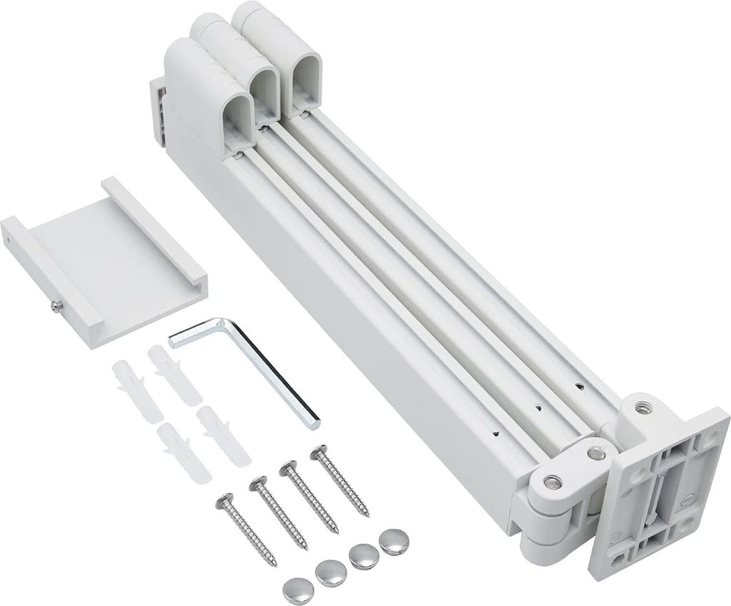 Ausziehbares Trockenregal - Wandmontage - Multifunktional - 128 cm - Weiß - Aluminium