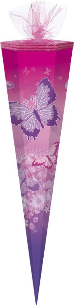 Schultüte / Zuckertüte / 85cm / eckig / "Schmetterling"